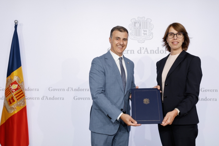 La signatura de l'acord que ha tingut lloc aquest dimarts entre Andorra Digital i Amazon Web Services.